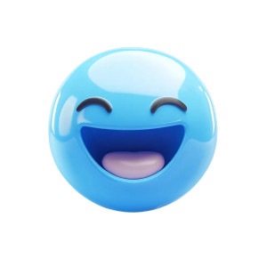 Blue Happy Emoji Vinyl Car Decal Sticker – Waterproof & UV-Resistant 8"
