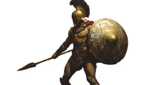 Epic Hoplite Scene Vinyl Car Decal Sticker – Waterproof & UV-Resistant 8"