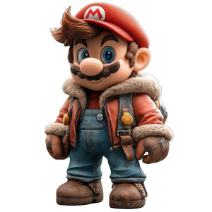 Mario Chibi Figure Vinyl Car Decal Sticker – Waterproof & UV-Resistant 8"