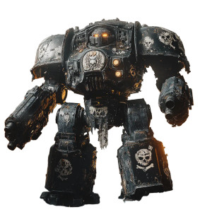 Battle-Scarred Dreadnought Vinyl Car Decal Sticker – Waterproof & UV-Resistant 8"