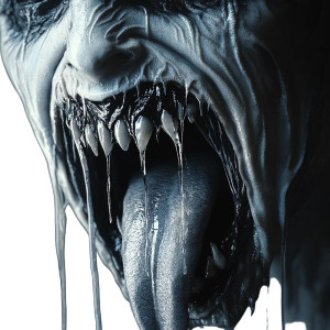 Horrorcore Silver Teeth Vinyl Car Decal Sticker – Waterproof & UV-Resistant 8"