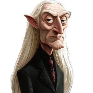 Lucius Malfoy Caricature Vinyl Car Decal Sticker – Waterproof & UV-Resistant 8"