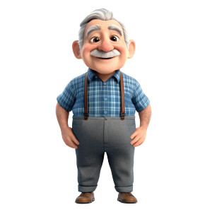 3D Grandpa Character Vinyl Car Decal Sticker – Waterproof & UV-Resistant 8"