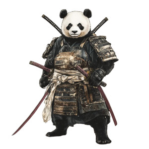 Samurai Panda Bear Vinyl Car Decal Sticker – Waterproof & UV-Resistant 8"