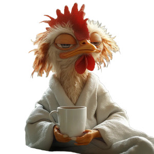 Sleepy Chicken Coffee Vinyl Car Decal Sticker – Waterproof & UV-Resistant 8"