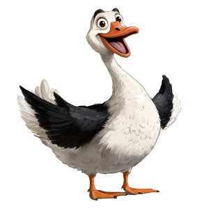 Excited Animated Goose Vinyl Car Decal Sticker – Waterproof & UV-Resistant 8"