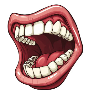 Angry Cartoon Mouth Vinyl Car Decal Sticker – Waterproof & UV-Resistant 8"