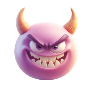Purple Devil Emoji V2 Vinyl Car Decal Sticker – Waterproof & UV-Resistant 8"