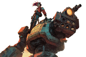 Angry Mech Pilot Vinyl Car Decal Sticker – Waterproof & UV-Resistant 8"