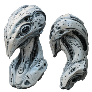 Robotic Ocean Monster Vinyl Car Decal Sticker – Waterproof & UV-Resistant 8"