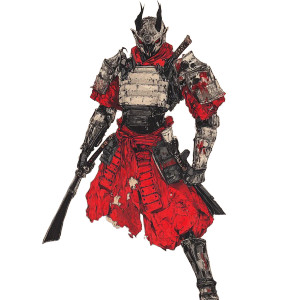 Cyberpunk Kitsune Warrior Vinyl Car Decal Sticker – Waterproof & UV-Resistant 8"