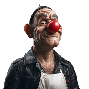 Popeye Caricature Portrait Vinyl Car Decal Sticker – Waterproof & UV-Resistant 8"