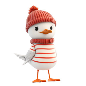 Cute Seagull Doodle Vinyl Car Decal Sticker – Waterproof & UV-Resistant 8"