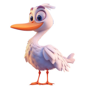Playful Animated Stork Vinyl Car Decal Sticker – Waterproof & UV-Resistant 8" Playful Animated Stork Vinyl Car Decal Sticker – Waterproof & UV-Resistant 8"