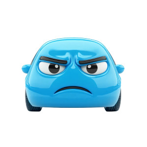 Blue Car Emojis Vinyl Car Decal Sticker – Waterproof & UV-Resistant 8"