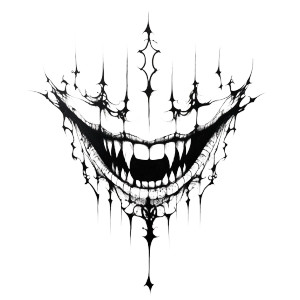 Vampire Mouth Tattoo Vinyl Car Decal Sticker – Waterproof & UV-Resistant 8"