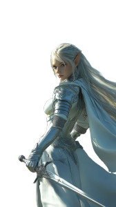 Silver Elf Warrior Vinyl Car Decal Sticker – Waterproof & UV-Resistant 