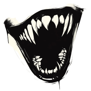 Vampire Teeth Silhouette Vinyl Car Decal Sticker – Waterproof & UV-Resistant 8"