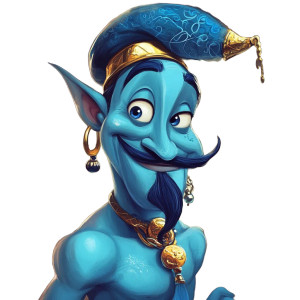 Genie Cartoon Vinyl Car Decal Sticker – Waterproof & UV-Resistant 8"