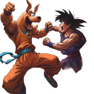 Scooby Vs Goku Vinyl Car Decal Sticker – Waterproof & UV-Resistant 8"