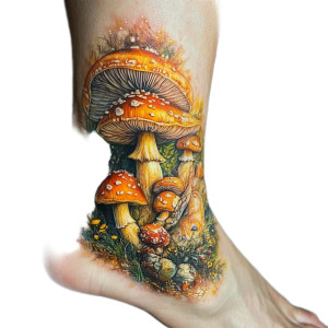 Mushrooms On Foot Vinyl Car Decal Sticker – Waterproof & UV-Resistant 8"