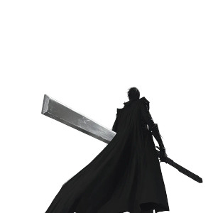 Dark Robed Swordsman Vinyl Car Decal Sticker – Waterproof & UV-Resistant 8"