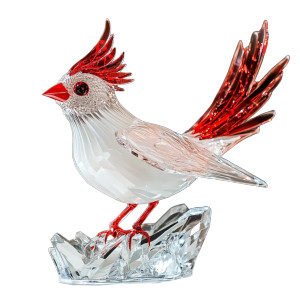 Crystal Glass Cardinal Vinyl Car Decal Sticker – Waterproof & UV-Resistant 8"