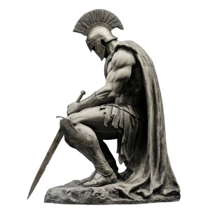 Spartan Warrior Statue V2 Vinyl Car Decal Sticker – Waterproof & UV-Resistant 8"