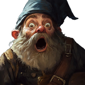 Surprised Medieval Dwarf Vinyl Car Decal Sticker – Waterproof & UV-Resistant 8"