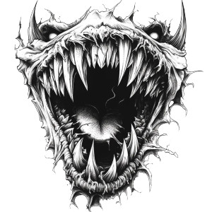 Demon Mouth Tattoo Vinyl Car Decal Sticker – Waterproof & UV-Resistant 8" Demon Mouth Tattoo Vinyl Car Decal Sticker – Waterproof & UV-Resistant 8"