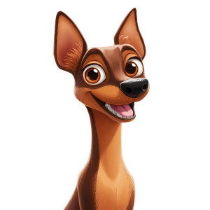 Playful Pinscher Avatar Vinyl Car Decal Sticker – Waterproof & UV-Resistant 8"