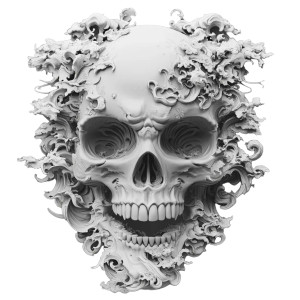 Japanese Skull Tattoo Vinyl Car Decal Sticker – Waterproof & UV-Resistant 8"