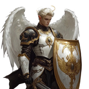 Celestial Paladin Elf Vinyl Car Decal Sticker – Waterproof & UV-Resistant 8"