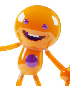 Orange Toy Figurine Vinyl Car Decal Sticker – Waterproof & UV-Resistant 8"