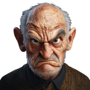 Angry Old Man V3 Vinyl Car Decal Sticker – Waterproof & UV-Resistant 8"