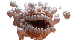 Teeth Monster Vinyl Car Decal Sticker – Waterproof & UV-Resistant 8"