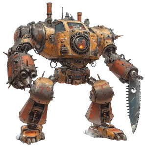 Giant Brass Robot Vinyl Car Decal Sticker – Waterproof & UV-Resistant 8"