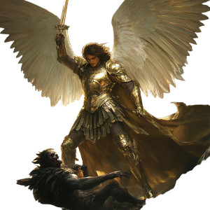 Saint Michael Triumphant V2 Vinyl Car Decal Sticker – Waterproof & UV-Resistant 8"