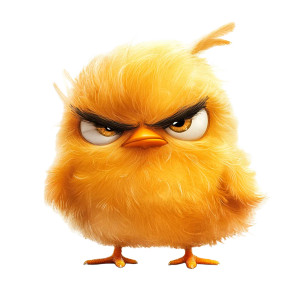 Grumpy Chicken Monster Vinyl Car Decal Sticker – Waterproof & UV-Resistant 8"