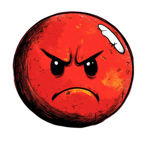 Red Smiley Head Vinyl Car Decal Sticker – Waterproof & UV-Resistant 8"