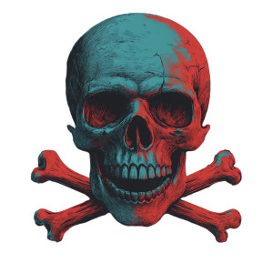 Anaglyph Skull Vinyl Car Decal Sticker – Waterproof & UV-Resistant 8"