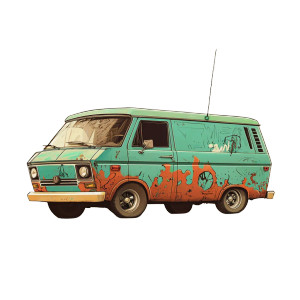 Mystery Machine Van V2 Vinyl Car Decal Sticker – Waterproof & UV-Resistant 8"