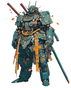 Mecha Samurai Art Vinyl Car Decal Sticker – Waterproof & UV-Resistant 8" Mecha Samurai Art Vinyl Car Decal Sticker – Waterproof & UV-Resistant 8"