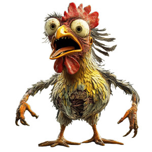 Zombie Chicken Monster Vinyl Car Decal Sticker – Waterproof & UV-Resistant 8"