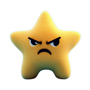 Angry Star Plush Vinyl Car Decal Sticker – Waterproof & UV-Resistant 8" Angry Star Plush Vinyl Car Decal Sticker – Waterproof & UV-Resistant 8"