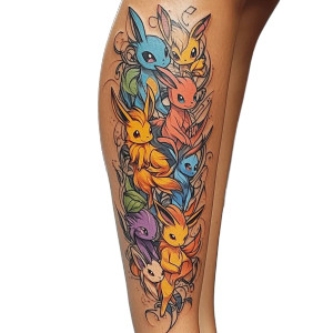 Eeveelution Leg Sleeve Vinyl Car Decal Sticker – Waterproof & UV-Resistant 8"