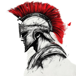 Spartan Linework Vinyl Car Decal Sticker – Waterproof & UV-Resistant 8"