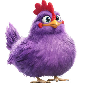 Lavender Cartoon Chicken Vinyl Car Decal Sticker – Waterproof & UV-Resistant 8"