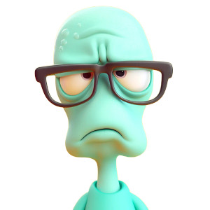 Annoyed Squidward Vinyl Car Decal Sticker – Waterproof & UV-Resistant 8"