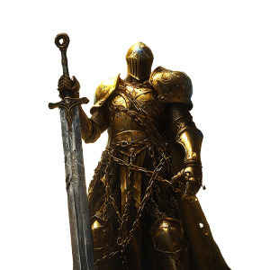 Golden Knight V3 Vinyl Car Decal Sticker – Waterproof & UV-Resistant 8"